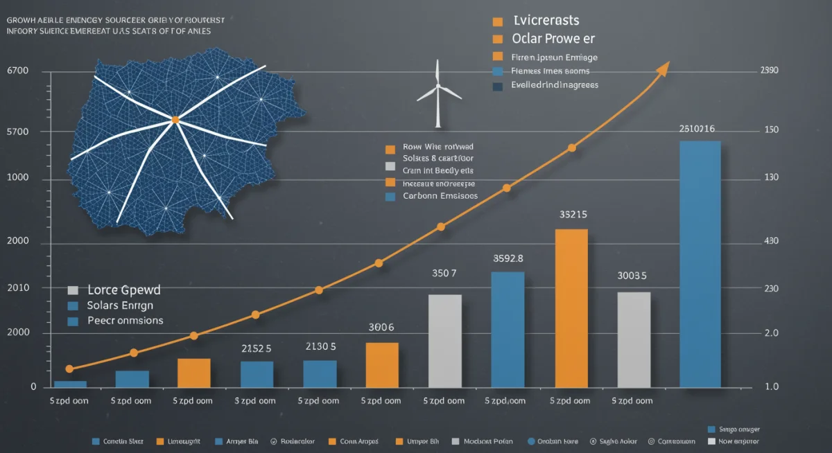 Infographic showing projected growth of US renewable energy over five years
