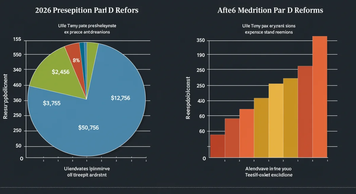 Infographic showing reduction in prescription drug costs with 2026 Medicare Part D changes